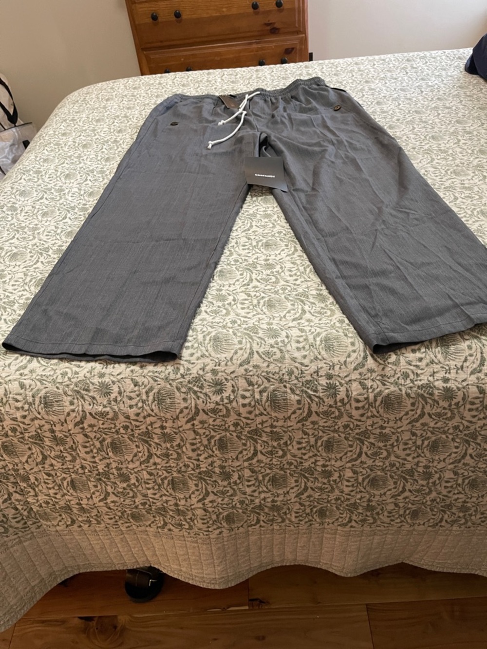 Men's Drawstring Casual Joggers in Charcoal Gray